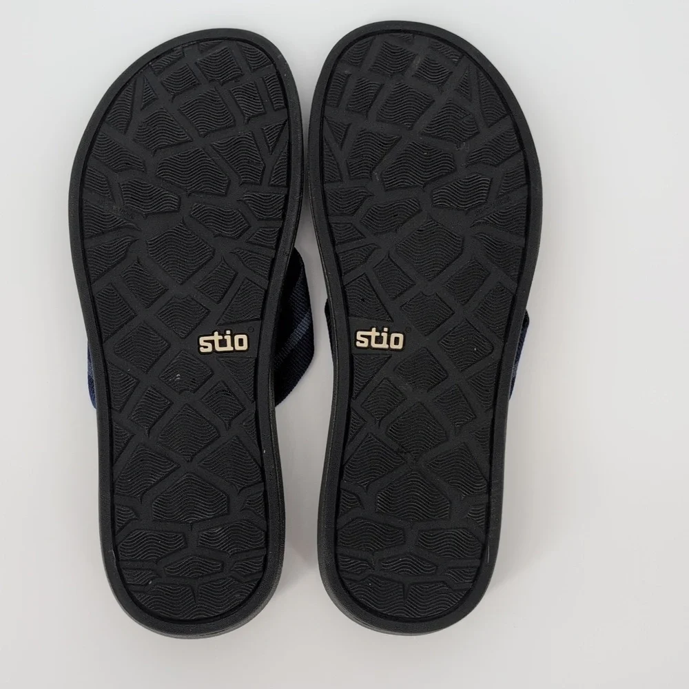 Stio Flip Flop Thong Sandals | Men's Size 11 | Black Navy Blue Rubber Summer